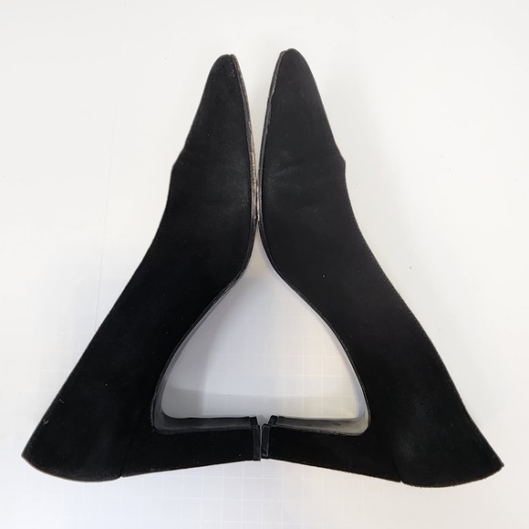 Stuart Weitzman Womens Black Suede Pumps Heels Size 9 M Square Toe Heel Classic - Picture 8 of 9
